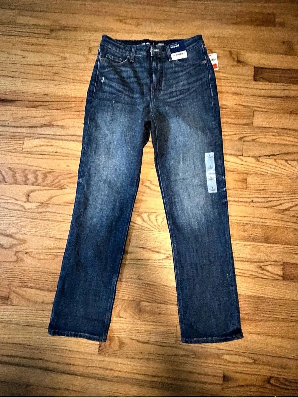 Old Navy Extra High-Rise Straight Secret-Smooth Pocket Jeans Blue Size 6
